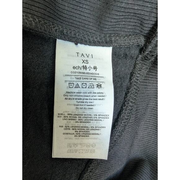 Tavi Ebony Cozy Paneled Hoodie Womens XS Black Soft Fleece Lined Drawstring NWT - Picture 5 of 5